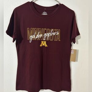 NWT Minnesota Golden Gophers Burgundy Short Sleeve Tee Shirt